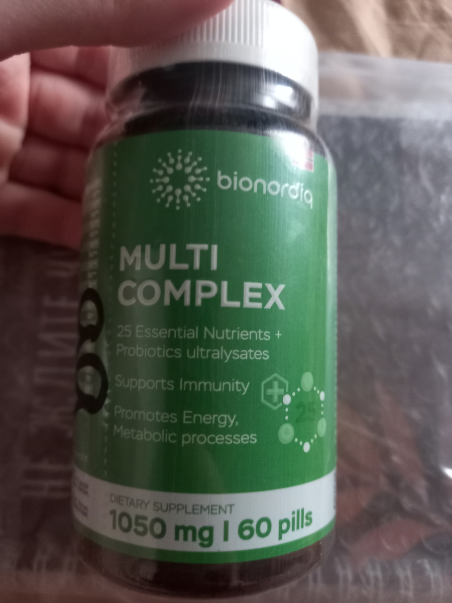Фото покупателя №49 из 276: Мультивитаминный комплекс Multi Complex bionordiq 1050 мг 60 капсул, мультивитамины, витамины и минералы, для иммунитета и энергии, для женщин и мужчин, БАД, для здоровья, для профилактики, для костей, отзыв на 5 из 5, Ozon, 6 августа 2024