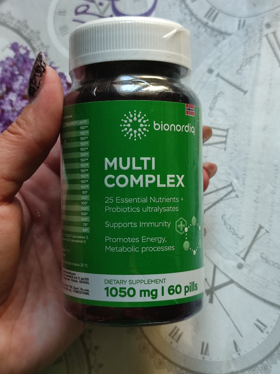 Фото покупателя №24 из 276: Мультивитаминный комплекс Multi Complex bionordiq 1050 мг 60 капсул, мультивитамины, витамины и минералы, для иммунитета и энергии, для женщин и мужчин, БАД, для здоровья, для профилактики, для костей, отзыв на 5 из 5, Ozon, 11 августа 2024