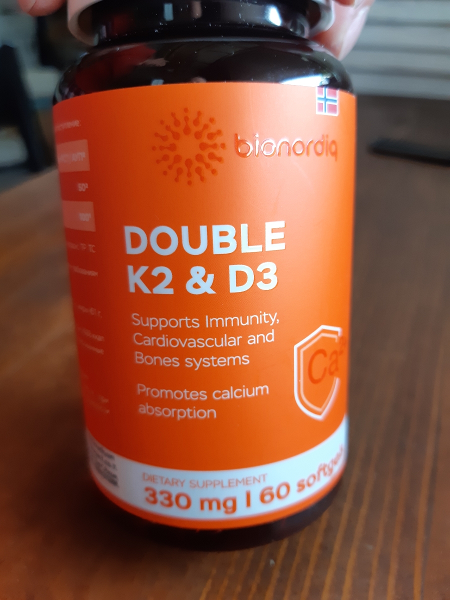 Фото покупателя №297 из 299: Витамины D3 и K2 для костей и сосудов Double K2 D3 bionordiq 330 мг 90 капсул, холекальциферол менахинон, витамин д3 к2, для иммунитета, витамины, БАД, для здоровья, для женщин и мужчин, для зубов, отзыв на 5 из 5, Ozon, 9 мая 2023