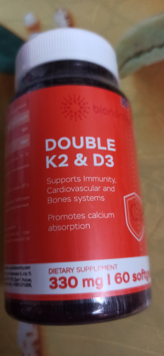 Фото покупателя №286 из 299: Витамины D3 и K2 для костей и сосудов Double K2 D3 bionordiq 330 мг 90 капсул, холекальциферол менахинон, витамин д3 к2, для иммунитета, витамины, БАД, для здоровья, для женщин и мужчин, для зубов, отзыв на 5 из 5, Ozon, 25 июня 2024