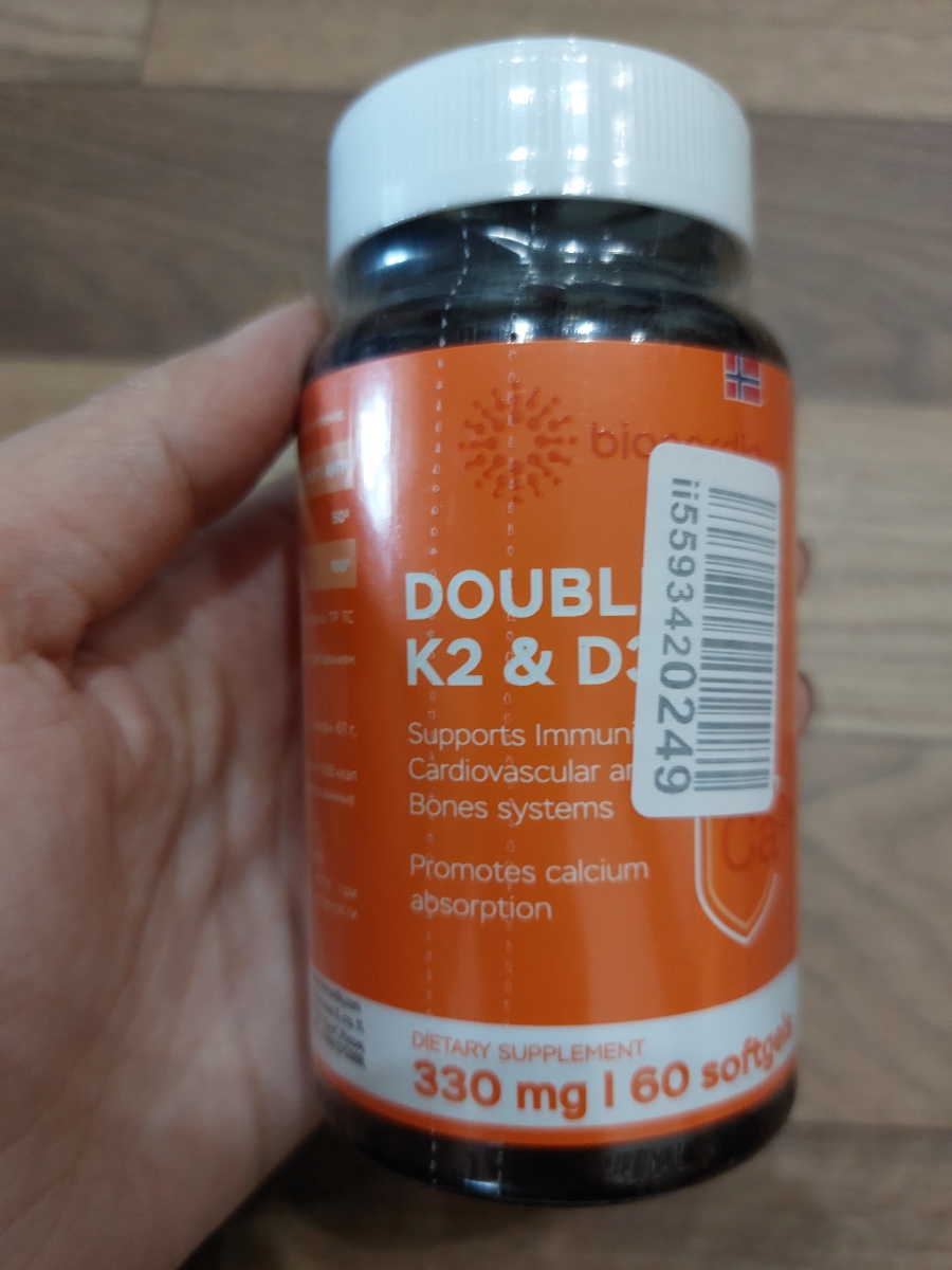 Фото покупателя №279 из 299: Витамины D3 и K2 для костей и сосудов Double K2 D3 bionordiq 330 мг 90 капсул, холекальциферол менахинон, витамин д3 к2, для иммунитета, витамины, БАД, для здоровья, для женщин и мужчин, для зубов, отзыв на 5 из 5, Ozon, 25 июня 2024
