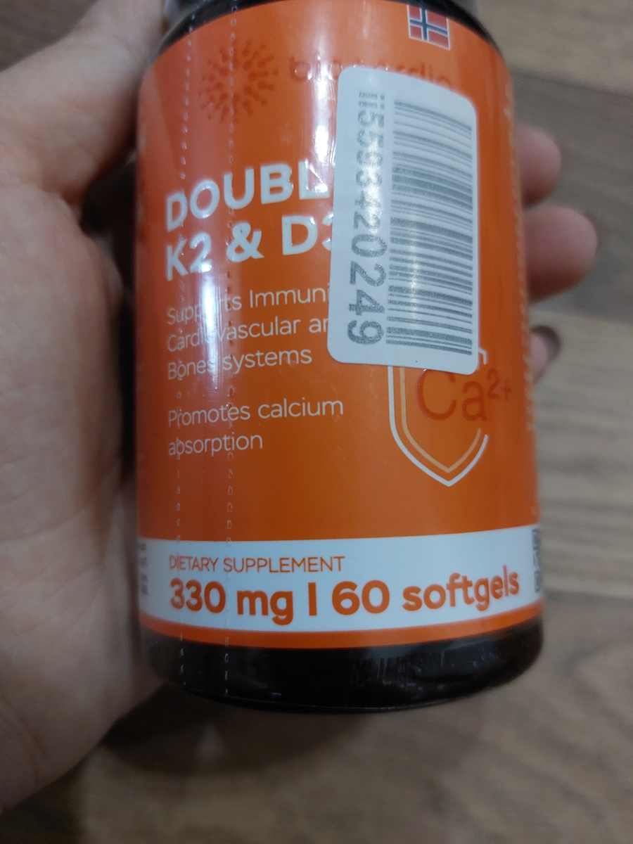 Фото покупателя №283 из 299: Витамины D3 и K2 для костей и сосудов Double K2 D3 bionordiq 330 мг 90 капсул, холекальциферол менахинон, витамин д3 к2, для иммунитета, витамины, БАД, для здоровья, для женщин и мужчин, для зубов, отзыв на 5 из 5, Ozon, 25 июня 2024