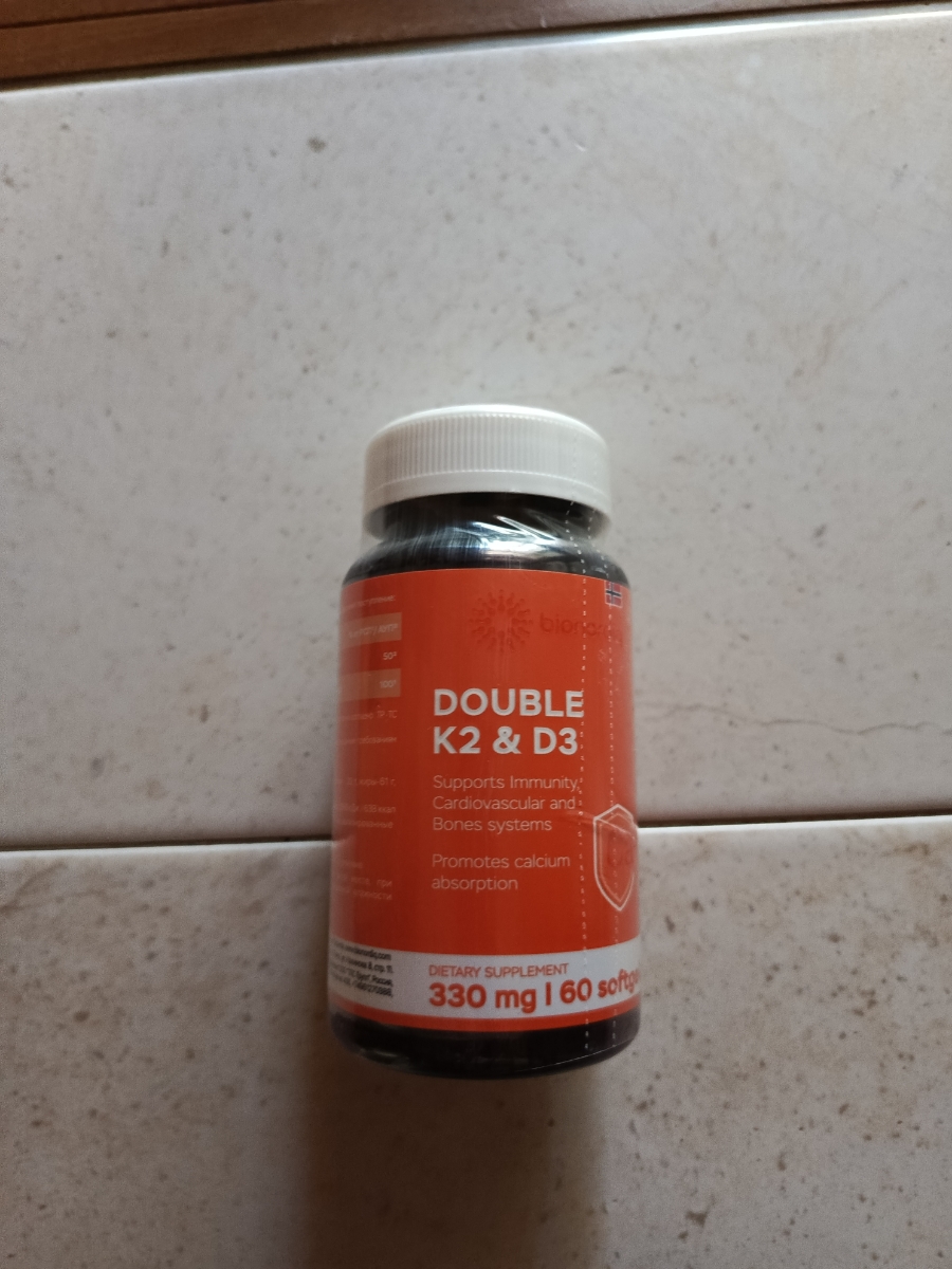 Фото покупателя №271 из 299: Витамины D3 и K2 для костей и сосудов Double K2 D3 bionordiq 330 мг 90 капсул, холекальциферол менахинон, витамин д3 к2, для иммунитета, витамины, БАД, для здоровья, для женщин и мужчин, для зубов, отзыв на 5 из 5, Ozon, 26 июня 2024