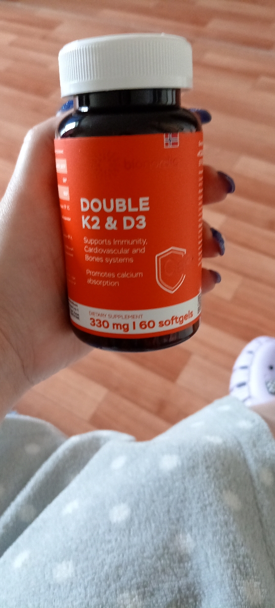 Фото покупателя №253 из 299: Витамины D3 и K2 для костей и сосудов Double K2 D3 bionordiq 330 мг 90 капсул, холекальциферол менахинон, витамин д3 к2, для иммунитета, витамины, БАД, для здоровья, для женщин и мужчин, для зубов, отзыв на 5 из 5, Ozon, 27 июня 2024