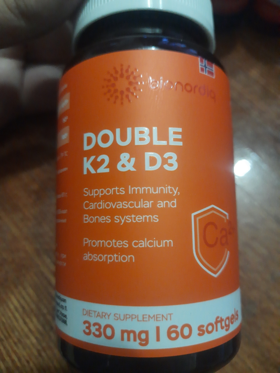 Фото покупателя №240 из 299: Витамины D3 и K2 для костей и сосудов Double K2 D3 bionordiq 330 мг 90 капсул, холекальциферол менахинон, витамин д3 к2, для иммунитета, витамины, БАД, для здоровья, для женщин и мужчин, для зубов, отзыв на 5 из 5, Ozon, 28 июня 2024