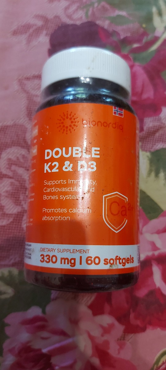 Фото покупателя №161 из 299: Витамины D3 и K2 для костей и сосудов Double K2 D3 bionordiq 330 мг 90 капсул, холекальциферол менахинон, витамин д3 к2, для иммунитета, витамины, БАД, для здоровья, для женщин и мужчин, для зубов, отзыв на 5 из 5, Ozon, 1 июля 2024