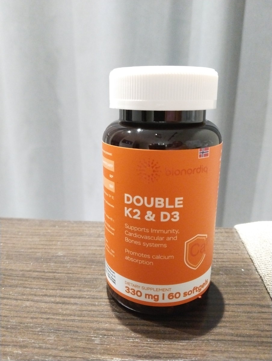 Фото покупателя №156 из 299: Витамины D3 и K2 для костей и сосудов Double K2 D3 bionordiq 330 мг 90 капсул, холекальциферол менахинон, витамин д3 к2, для иммунитета, витамины, БАД, для здоровья, для женщин и мужчин, для зубов, отзыв на 5 из 5, Ozon, 1 июля 2024