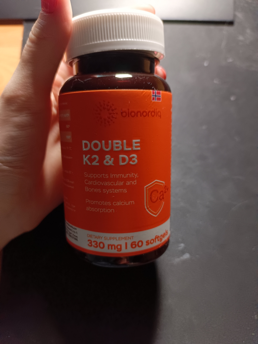 Фото покупателя №104 из 299: Витамины D3 и K2 для костей и сосудов Double K2 D3 bionordiq 330 мг 90 капсул, холекальциферол менахинон, витамин д3 к2, для иммунитета, витамины, БАД, для здоровья, для женщин и мужчин, для зубов, отзыв на 4 из 5, Ozon, 5 июля 2024
