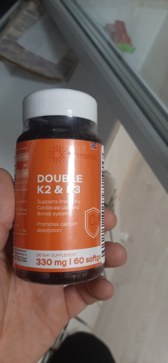 Фото покупателя №103 из 299: Витамины D3 и K2 для костей и сосудов Double K2 D3 bionordiq 330 мг 90 капсул, холекальциферол менахинон, витамин д3 к2, для иммунитета, витамины, БАД, для здоровья, для женщин и мужчин, для зубов, отзыв на 5 из 5, Ozon, 5 июля 2024