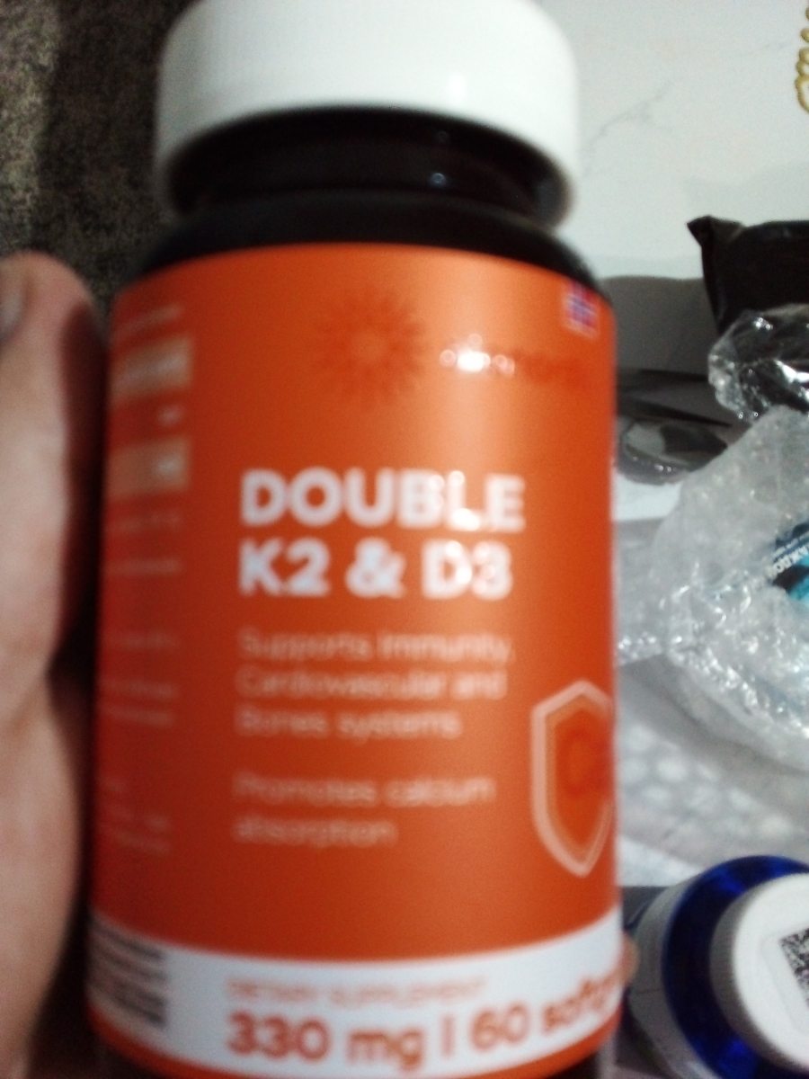 Фото покупателя №100 из 299: Витамины D3 и K2 для костей и сосудов Double K2 D3 bionordiq 330 мг 90 капсул, холекальциферол менахинон, витамин д3 к2, для иммунитета, витамины, БАД, для здоровья, для женщин и мужчин, для зубов, отзыв на 5 из 5, Ozon, 6 июля 2024