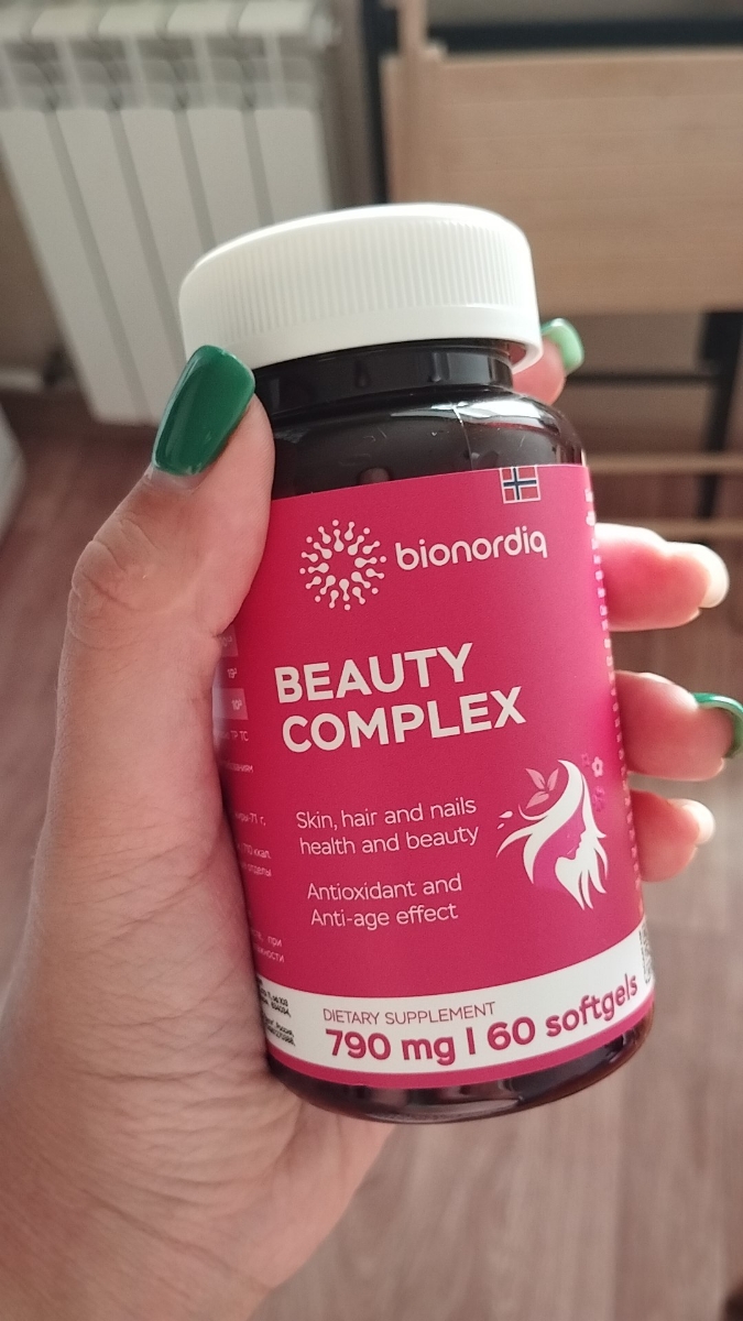 Фото покупателя №420 из 420: Витаминный комплекс для волос ногтей и кожи Beauty Complex bionordiq 790 мг 60 капсул, биотин коллаген, витамины красоты, для женщин, для роста волос, БАД, для иммунитета, для здоровья, для костей, отзыв на 5 из 5, Ozon, 2 августа 2023