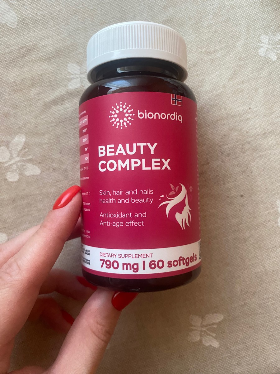 Фото покупателя №419 из 420: Витаминный комплекс для волос ногтей и кожи Beauty Complex bionordiq 790 мг 60 капсул, биотин коллаген, витамины красоты, для женщин, для роста волос, БАД, для иммунитета, для здоровья, для костей, отзыв на 5 из 5, Ozon, 5 августа 2023