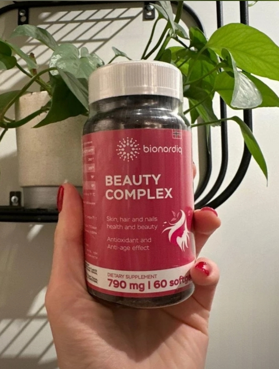 Фото покупателя №403 из 420: Витаминный комплекс для волос ногтей и кожи Beauty Complex bionordiq 790 мг 60 капсул, биотин коллаген, витамины красоты, для женщин, для роста волос, БАД, для иммунитета, для здоровья, для костей, отзыв на 5 из 5, Ozon, 23 июня 2024