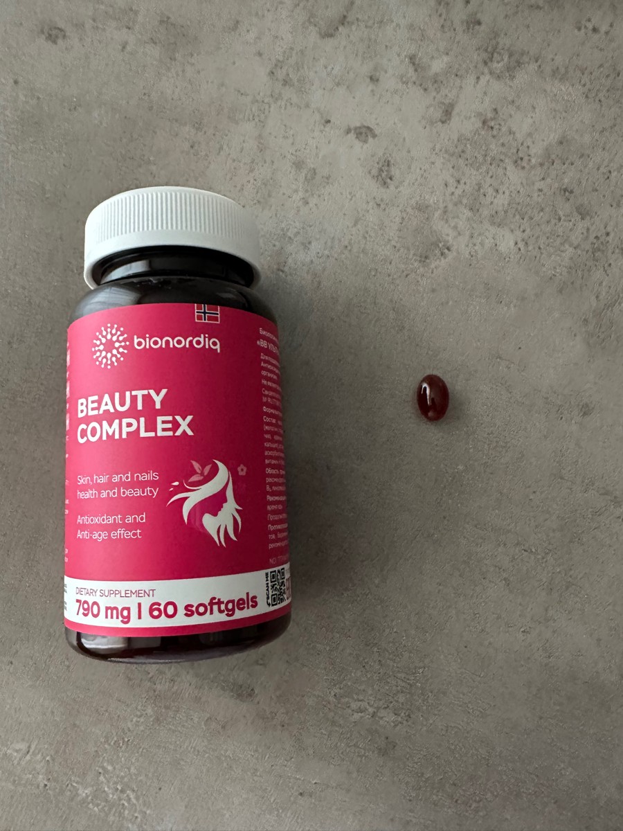 Фото покупателя №402 из 420: Витаминный комплекс для волос ногтей и кожи Beauty Complex bionordiq 790 мг 60 капсул, биотин коллаген, витамины красоты, для женщин, для роста волос, БАД, для иммунитета, для здоровья, для костей, отзыв на 5 из 5, Ozon, 24 июня 2024