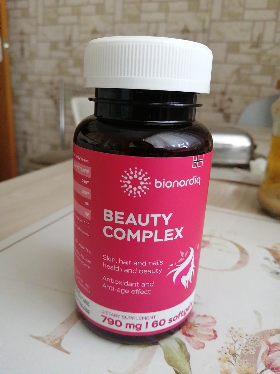 Фото покупателя №350 из 420: Витаминный комплекс для волос ногтей и кожи Beauty Complex bionordiq 790 мг 60 капсул, биотин коллаген, витамины красоты, для женщин, для роста волос, БАД, для иммунитета, для здоровья, для костей, отзыв на 5 из 5, Ozon, 1 июля 2024