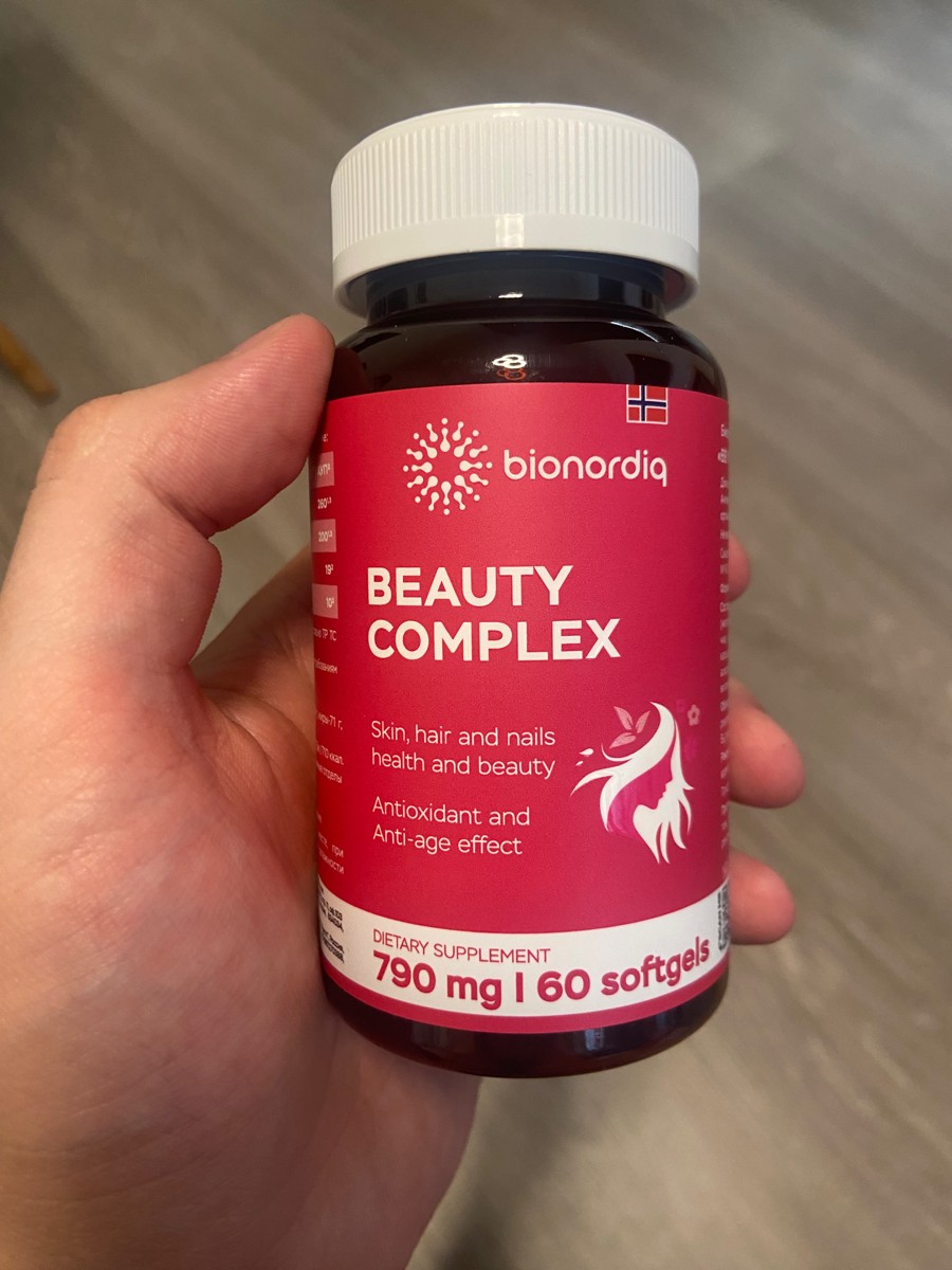 Фото покупателя №338 из 420: Витаминный комплекс для волос ногтей и кожи Beauty Complex bionordiq 790 мг 60 капсул, биотин коллаген, витамины красоты, для женщин, для роста волос, БАД, для иммунитета, для здоровья, для костей, отзыв на 5 из 5, Ozon, 1 июля 2024