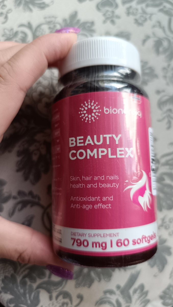 Фото покупателя №297 из 420: Витаминный комплекс для волос ногтей и кожи Beauty Complex bionordiq 790 мг 60 капсул, биотин коллаген, витамины красоты, для женщин, для роста волос, БАД, для иммунитета, для здоровья, для костей, отзыв на 4 из 5, Ozon, 5 июля 2024