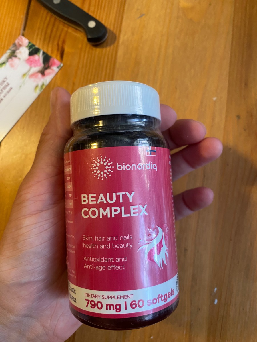 Фото покупателя №296 из 420: Витаминный комплекс для волос ногтей и кожи Beauty Complex bionordiq 790 мг 60 капсул, биотин коллаген, витамины красоты, для женщин, для роста волос, БАД, для иммунитета, для здоровья, для костей, отзыв на 5 из 5, Ozon, 5 июля 2024