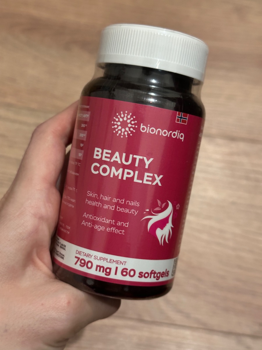 Фото покупателя №295 из 420: Витаминный комплекс для волос ногтей и кожи Beauty Complex bionordiq 790 мг 60 капсул, биотин коллаген, витамины красоты, для женщин, для роста волос, БАД, для иммунитета, для здоровья, для костей, отзыв на 5 из 5, Ozon, 5 июля 2024