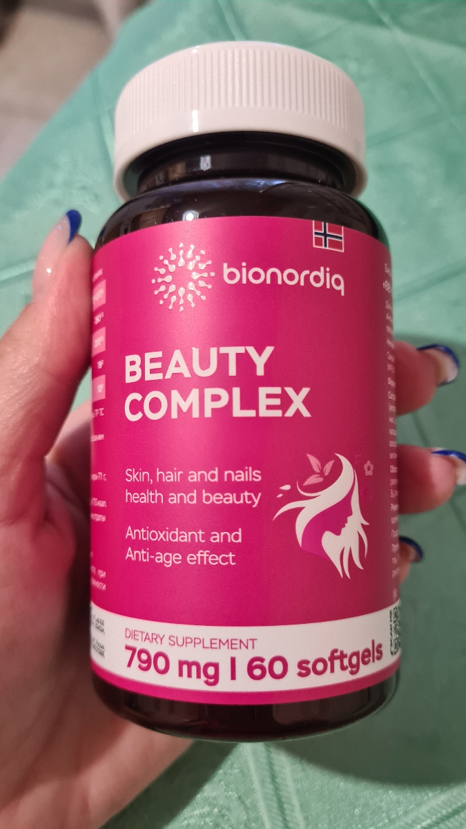 Фото покупателя №276 из 420: Витаминный комплекс для волос ногтей и кожи Beauty Complex bionordiq 790 мг 60 капсул, биотин коллаген, витамины красоты, для женщин, для роста волос, БАД, для иммунитета, для здоровья, для костей, отзыв на 5 из 5, Ozon, 6 июля 2024