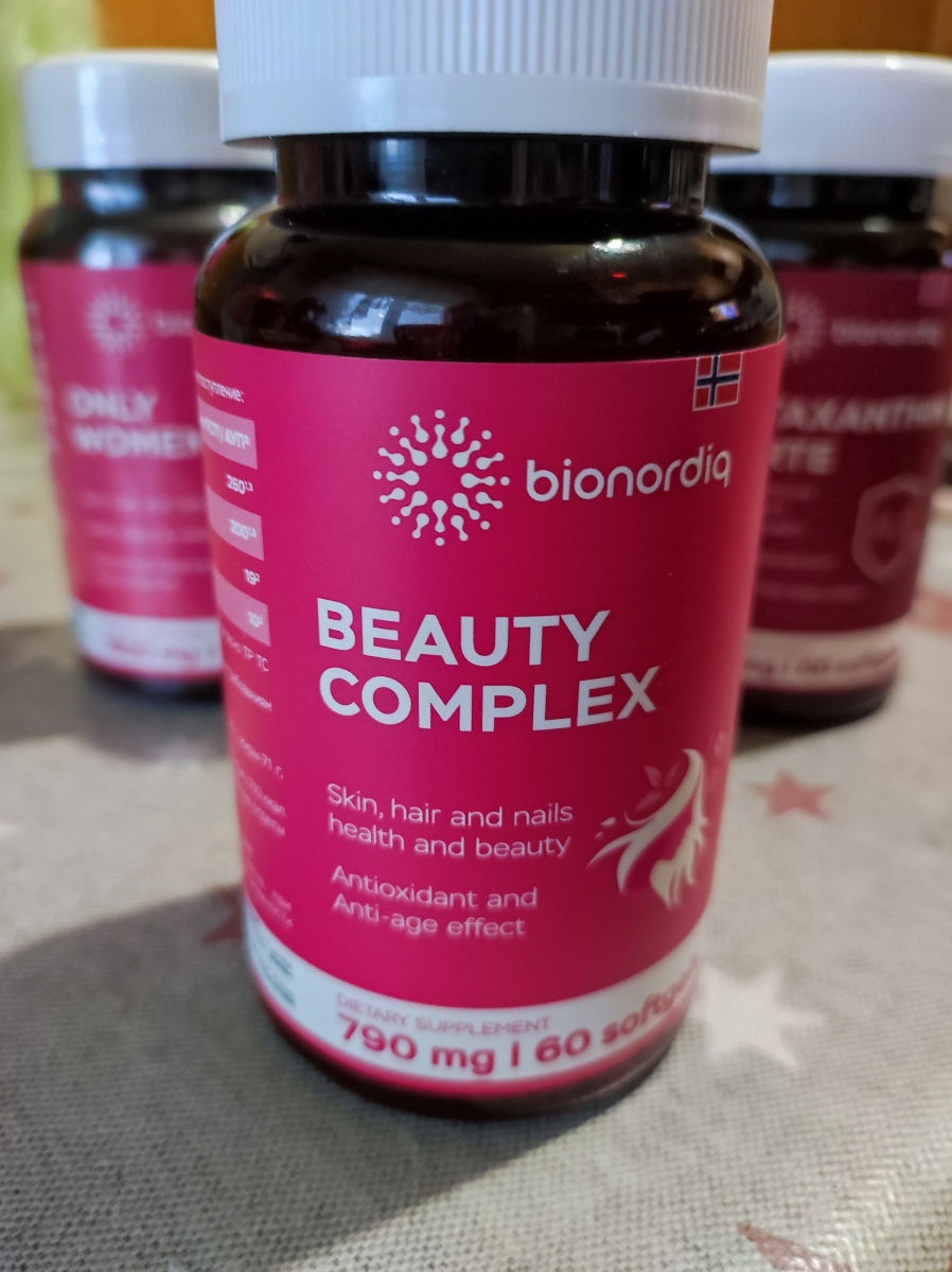 Фото покупателя №271 из 420: Витаминный комплекс для волос ногтей и кожи Beauty Complex bionordiq 790 мг 60 капсул, биотин коллаген, витамины красоты, для женщин, для роста волос, БАД, для иммунитета, для здоровья, для костей, отзыв на 5 из 5, Ozon, 6 июля 2024