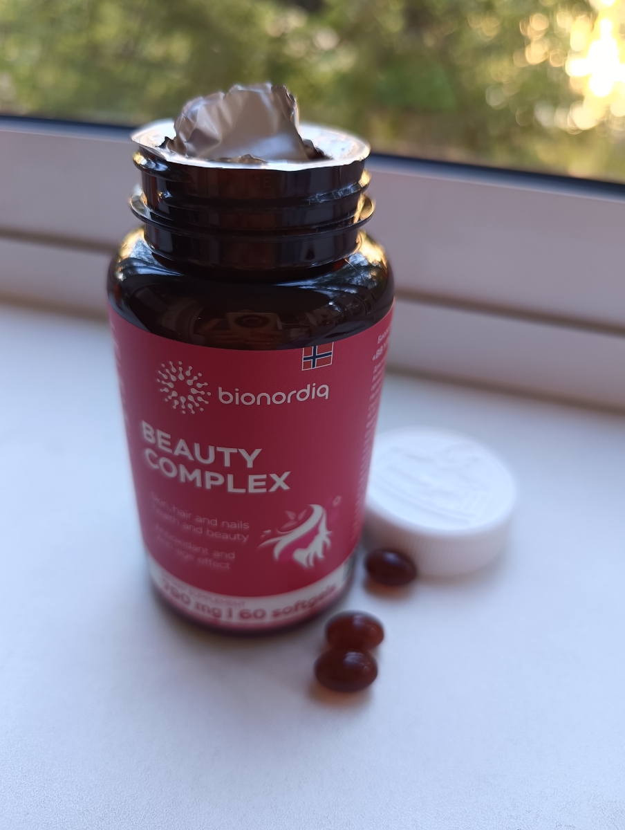 Фото покупателя №230 из 420: Витаминный комплекс для волос ногтей и кожи Beauty Complex bionordiq 790 мг 60 капсул, биотин коллаген, витамины красоты, для женщин, для роста волос, БАД, для иммунитета, для здоровья, для костей, отзыв на 5 из 5, Ozon, 8 июля 2024