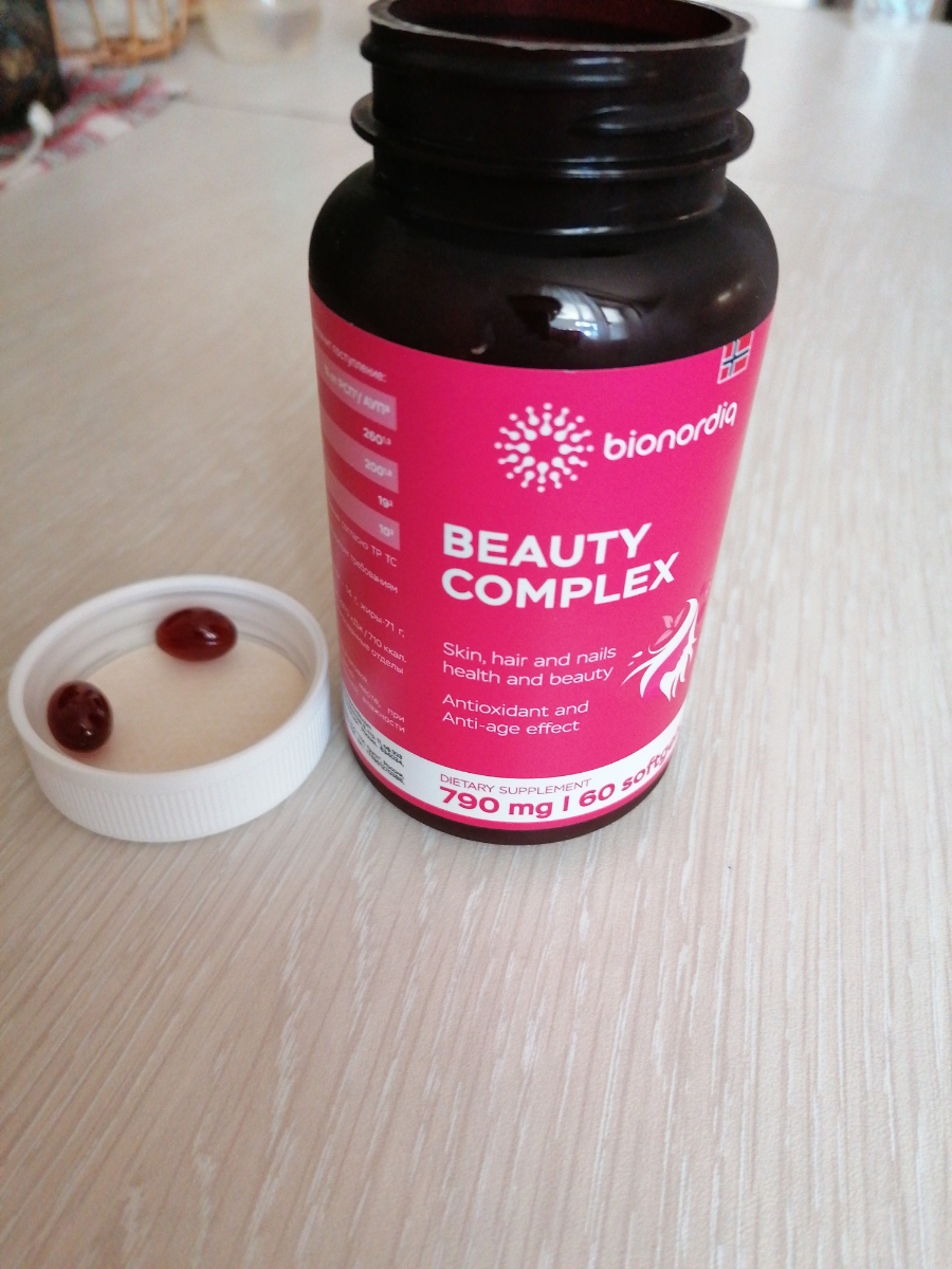 Фото покупателя №199 из 420: Витаминный комплекс для волос ногтей и кожи Beauty Complex bionordiq 790 мг 60 капсул, биотин коллаген, витамины красоты, для женщин, для роста волос, БАД, для иммунитета, для здоровья, для костей, отзыв на 5 из 5, Ozon, 10 июля 2024