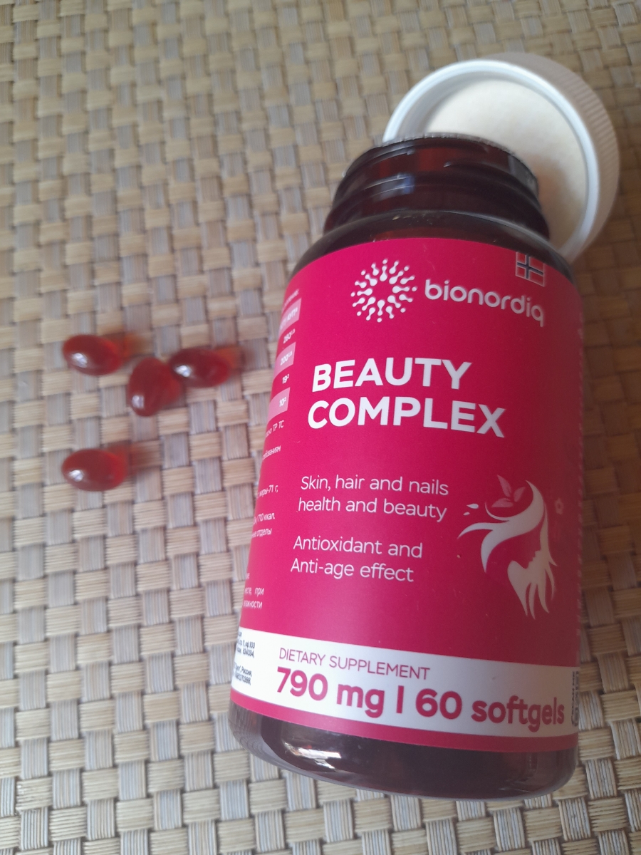 Фото покупателя №179 из 420: Витаминный комплекс для волос ногтей и кожи Beauty Complex bionordiq 790 мг 60 капсул, биотин коллаген, витамины красоты, для женщин, для роста волос, БАД, для иммунитета, для здоровья, для костей, отзыв на 5 из 5, Ozon, 11 июля 2024