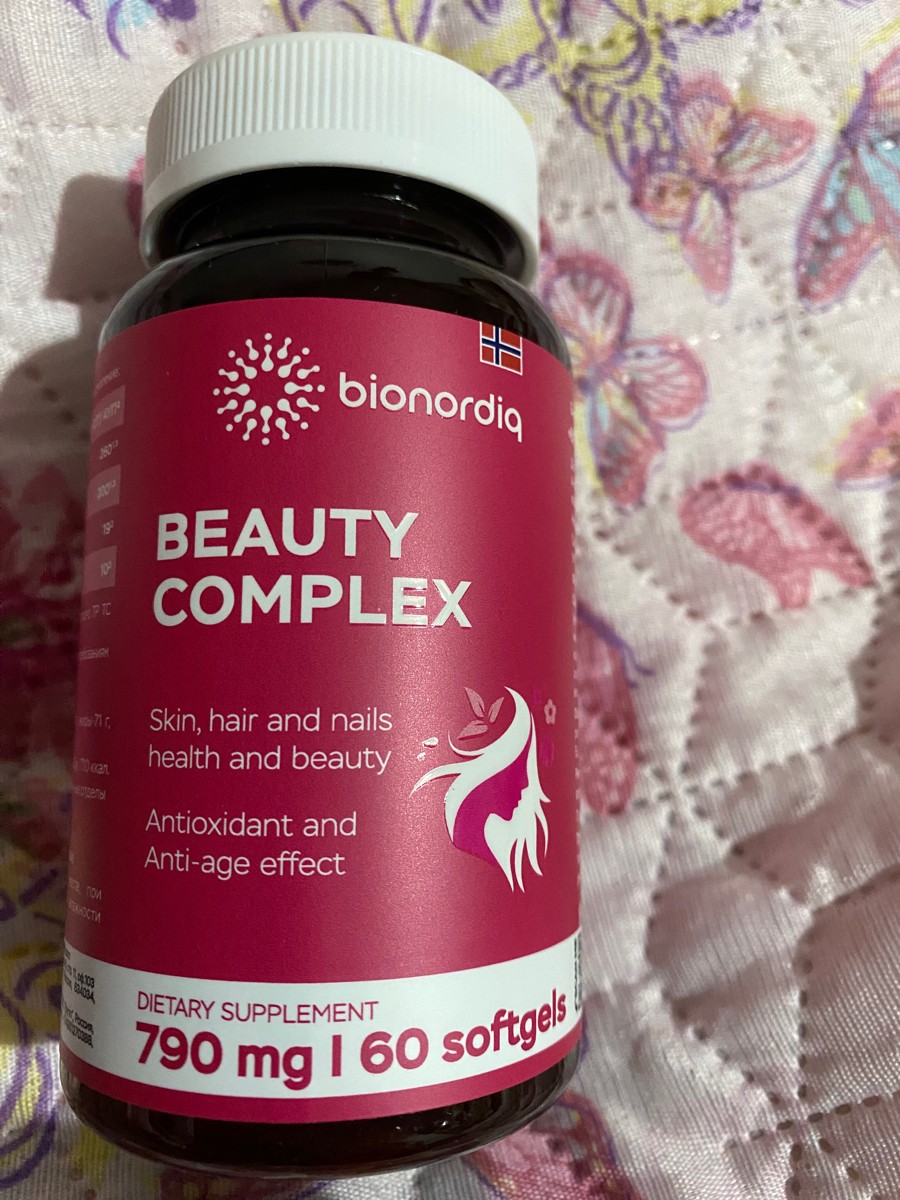 Фото покупателя №141 из 420: Витаминный комплекс для волос ногтей и кожи Beauty Complex bionordiq 790 мг 60 капсул, биотин коллаген, витамины красоты, для женщин, для роста волос, БАД, для иммунитета, для здоровья, для костей, отзыв на 5 из 5, Ozon, 14 июля 2024