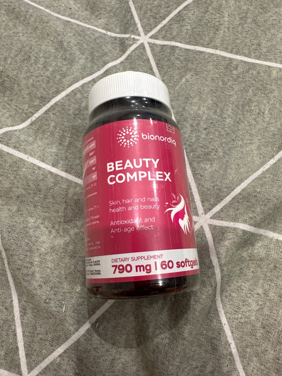 Фото покупателя №106 из 420: Витаминный комплекс для волос ногтей и кожи Beauty Complex bionordiq 790 мг 60 капсул, биотин коллаген, витамины красоты, для женщин, для роста волос, БАД, для иммунитета, для здоровья, для костей, отзыв на 5 из 5, Ozon, 18 июля 2024