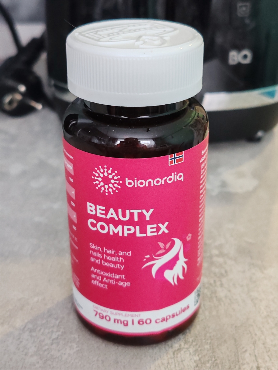 Фото покупателя №31 из 420: Витаминный комплекс для волос ногтей и кожи Beauty Complex bionordiq 790 мг 60 капсул, биотин коллаген, витамины красоты, для женщин, для роста волос, БАД, для иммунитета, для здоровья, для костей, отзыв на 5 из 5, Ozon, 15 февраля 2026