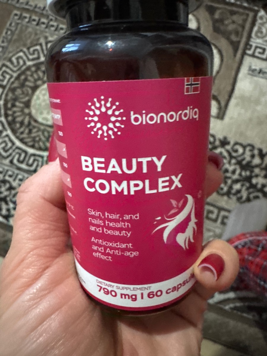 Фото покупателя №21 из 420: Витаминный комплекс для волос ногтей и кожи Beauty Complex bionordiq 790 мг 60 капсул, биотин коллаген, витамины красоты, для женщин, для роста волос, БАД, для иммунитета, для здоровья, для костей, отзыв на 5 из 5, Ozon, 24 февраля 2026