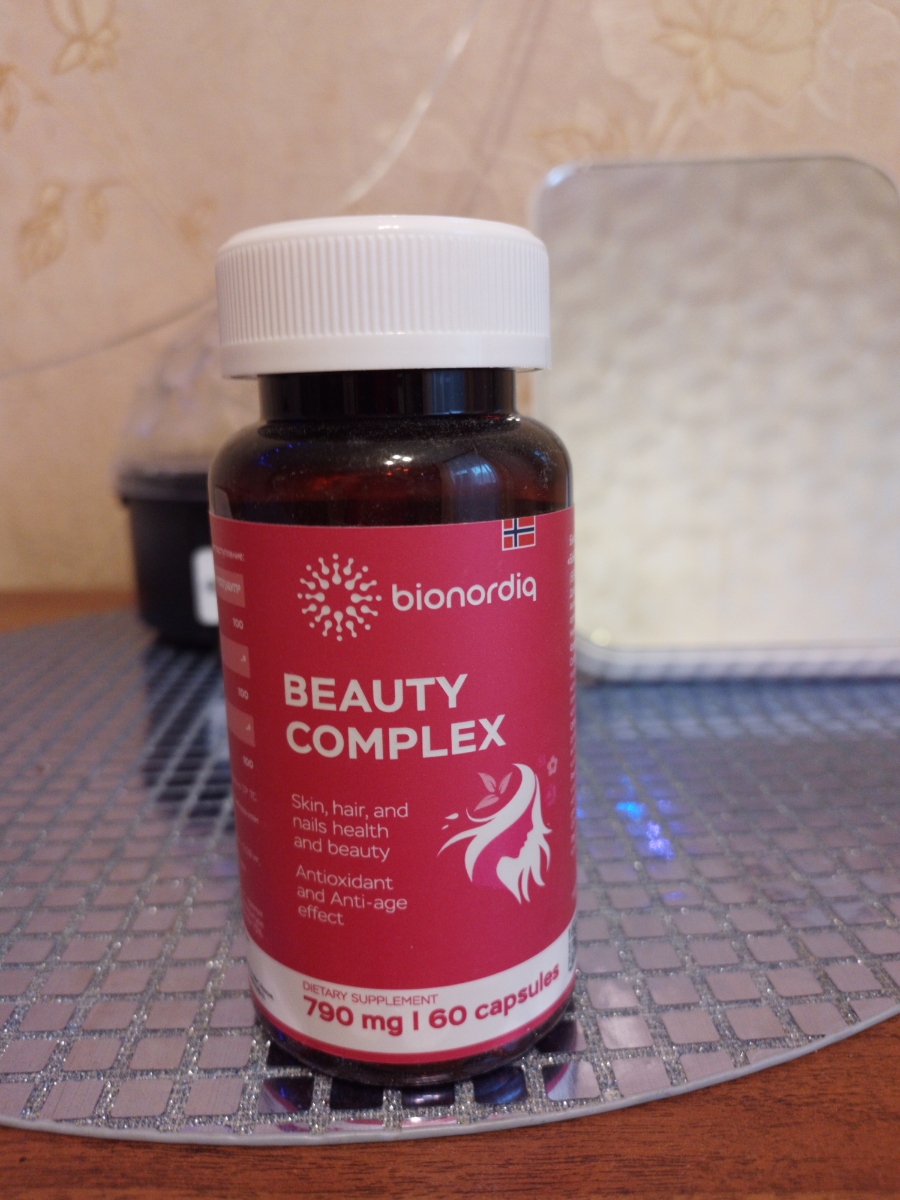 Фото покупателя №20 из 420: Витаминный комплекс для волос ногтей и кожи Beauty Complex bionordiq 790 мг 60 капсул, биотин коллаген, витамины красоты, для женщин, для роста волос, БАД, для иммунитета, для здоровья, для костей, отзыв на 5 из 5, Ozon, 25 февраля 2026