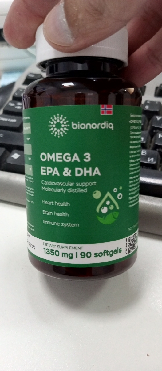 Фото покупателя №123 из 144: Омега 3 витаминный комплекс Omega 3 EPA DHA bionordiq 1350 мг 90 капсул, рыбий жир, для сердца и сосудов, для иммунитета, для волос и кожи, для женщин и мужчин, для здоровья, витамины, БАД, для костей, отзыв на 5 из 5, Ozon, 19 октября 2024