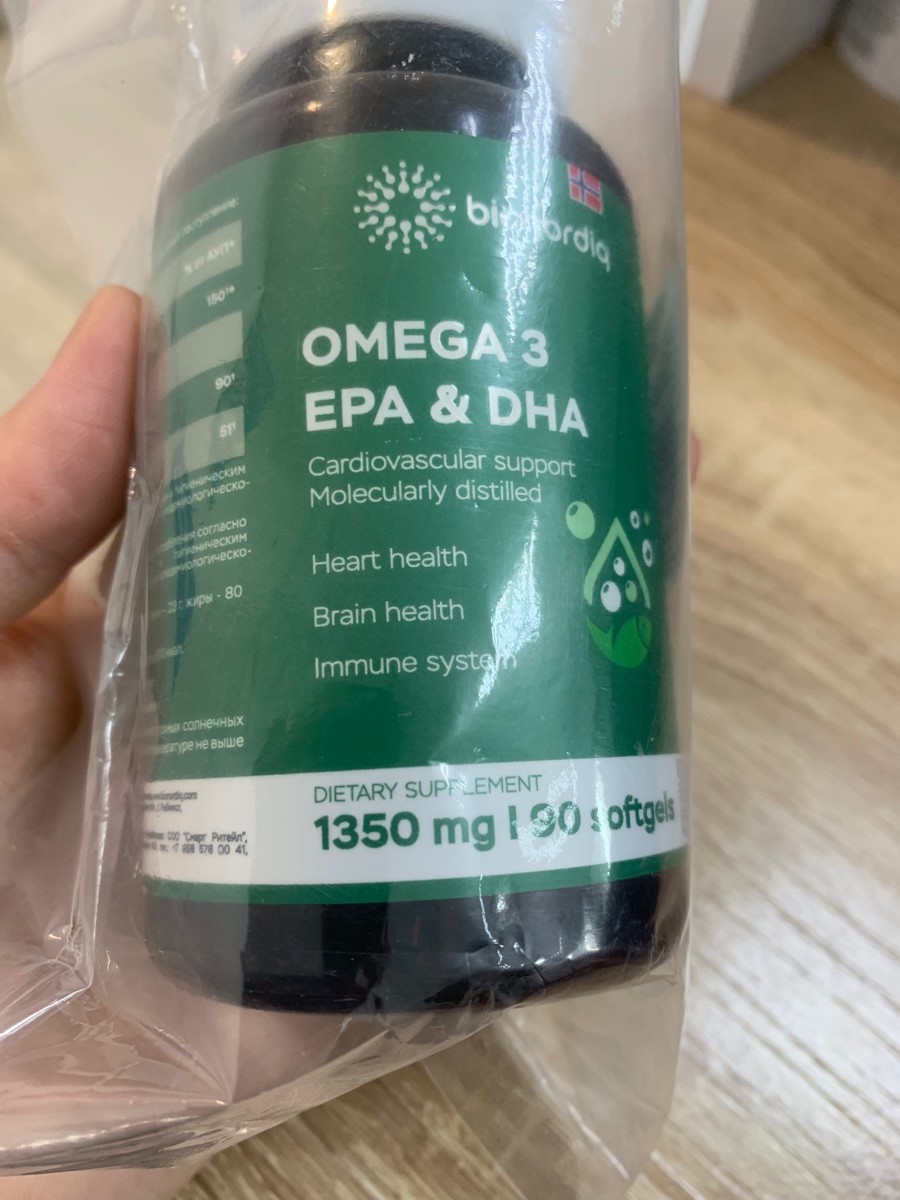 Фото покупателя №115 из 144: Омега 3 витаминный комплекс Omega 3 EPA DHA bionordiq 1350 мг 90 капсул, рыбий жир, для сердца и сосудов, для иммунитета, для волос и кожи, для женщин и мужчин, для здоровья, витамины, БАД, для костей, отзыв на 5 из 5, Ozon, 31 октября 2024