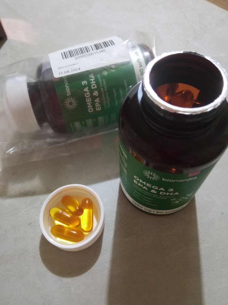 Фото покупателя №114 из 144: Омега 3 витаминный комплекс Omega 3 EPA DHA bionordiq 1350 мг 90 капсул, рыбий жир, для сердца и сосудов, для иммунитета, для волос и кожи, для женщин и мужчин, для здоровья, витамины, БАД, для костей, отзыв на 5 из 5, Ozon, 5 ноября 2024