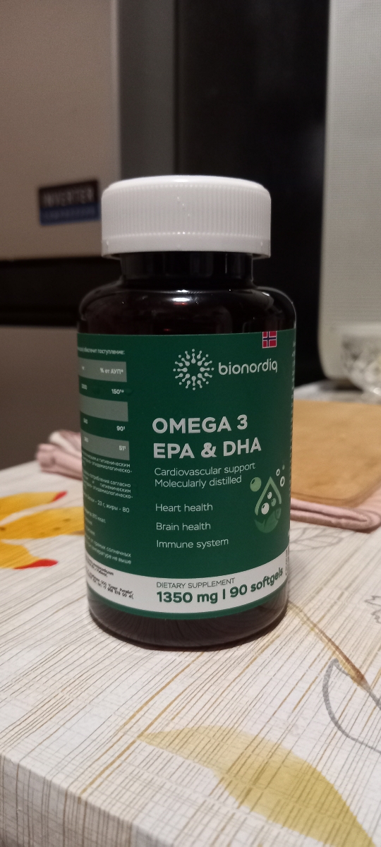 Фото покупателя №103 из 144: Омега 3 витаминный комплекс Omega 3 EPA DHA bionordiq 1350 мг 90 капсул, рыбий жир, для сердца и сосудов, для иммунитета, для волос и кожи, для женщин и мужчин, для здоровья, витамины, БАД, для костей, отзыв на 4 из 5, Ozon, 9 ноября 2024