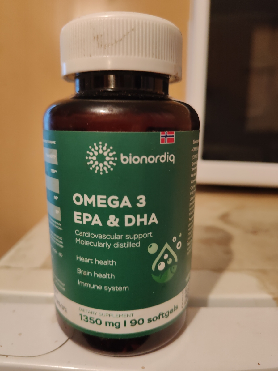 Фото покупателя №78 из 144: Омега 3 витаминный комплекс Omega 3 EPA DHA bionordiq 1350 мг 90 капсул, рыбий жир, для сердца и сосудов, для иммунитета, для волос и кожи, для женщин и мужчин, для здоровья, витамины, БАД, для костей, отзыв на 5 из 5, Ozon, 18 января 2025