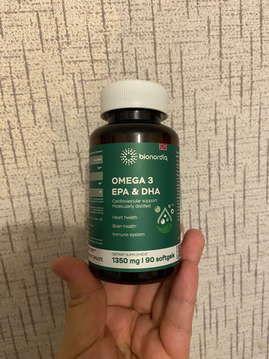 Фото покупателя №77 из 144: Омега 3 витаминный комплекс Omega 3 EPA DHA bionordiq 1350 мг 90 капсул, рыбий жир, для сердца и сосудов, для иммунитета, для волос и кожи, для женщин и мужчин, для здоровья, витамины, БАД, для костей, отзыв на 5 из 5, Ozon, 18 января 2025