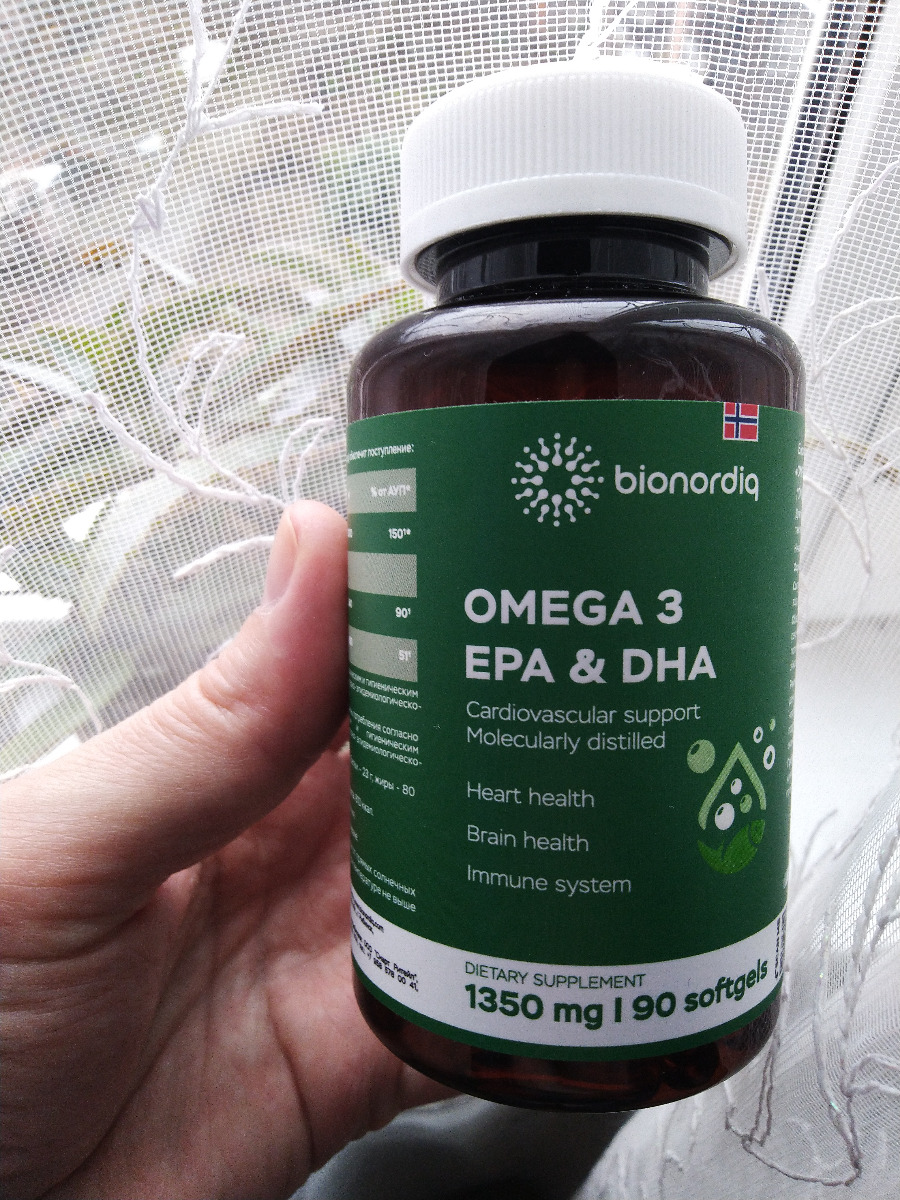 Фото покупателя №76 из 144: Омега 3 витаминный комплекс Omega 3 EPA DHA bionordiq 1350 мг 90 капсул, рыбий жир, для сердца и сосудов, для иммунитета, для волос и кожи, для женщин и мужчин, для здоровья, витамины, БАД, для костей, отзыв на 5 из 5, Ozon, 18 января 2025