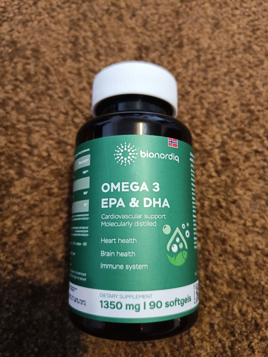 Фото покупателя №75 из 144: Омега 3 витаминный комплекс Omega 3 EPA DHA bionordiq 1350 мг 90 капсул, рыбий жир, для сердца и сосудов, для иммунитета, для волос и кожи, для женщин и мужчин, для здоровья, витамины, БАД, для костей, отзыв на 5 из 5, Ozon, 18 января 2025
