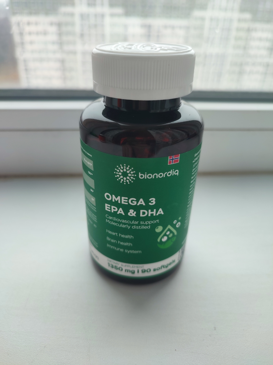 Фото покупателя №68 из 144: Омега 3 витаминный комплекс Omega 3 EPA DHA bionordiq 1350 мг 90 капсул, рыбий жир, для сердца и сосудов, для иммунитета, для волос и кожи, для женщин и мужчин, для здоровья, витамины, БАД, для костей, отзыв на 5 из 5, Ozon, 18 января 2025