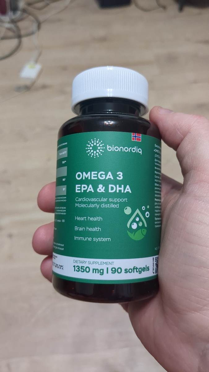 Фото покупателя №59 из 144: Омега 3 витаминный комплекс Omega 3 EPA DHA bionordiq 1350 мг 90 капсул, рыбий жир, для сердца и сосудов, для иммунитета, для волос и кожи, для женщин и мужчин, для здоровья, витамины, БАД, для костей, отзыв на 5 из 5, Ozon, 18 января 2025
