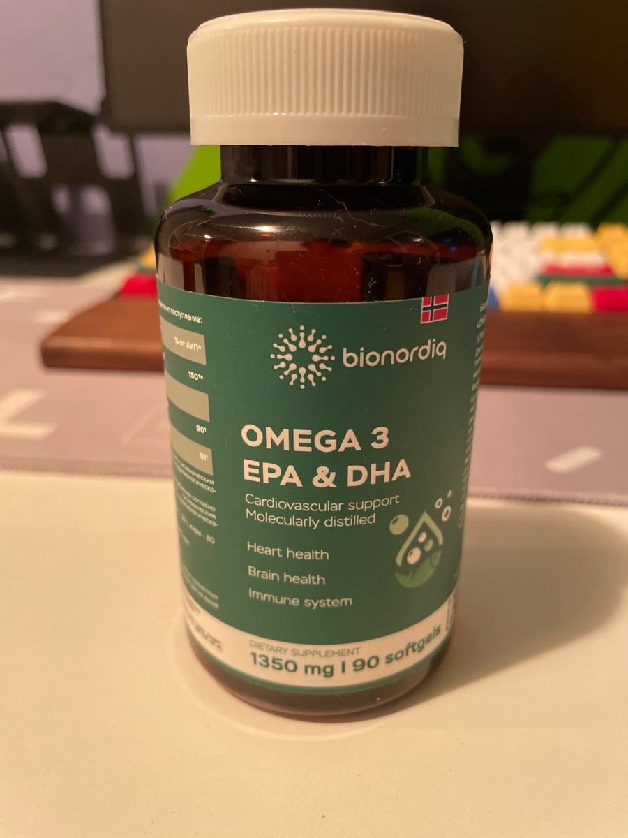 Фото покупателя №58 из 144: Омега 3 витаминный комплекс Omega 3 EPA DHA bionordiq 1350 мг 90 капсул, рыбий жир, для сердца и сосудов, для иммунитета, для волос и кожи, для женщин и мужчин, для здоровья, витамины, БАД, для костей, отзыв на 5 из 5, Ozon, 18 января 2025