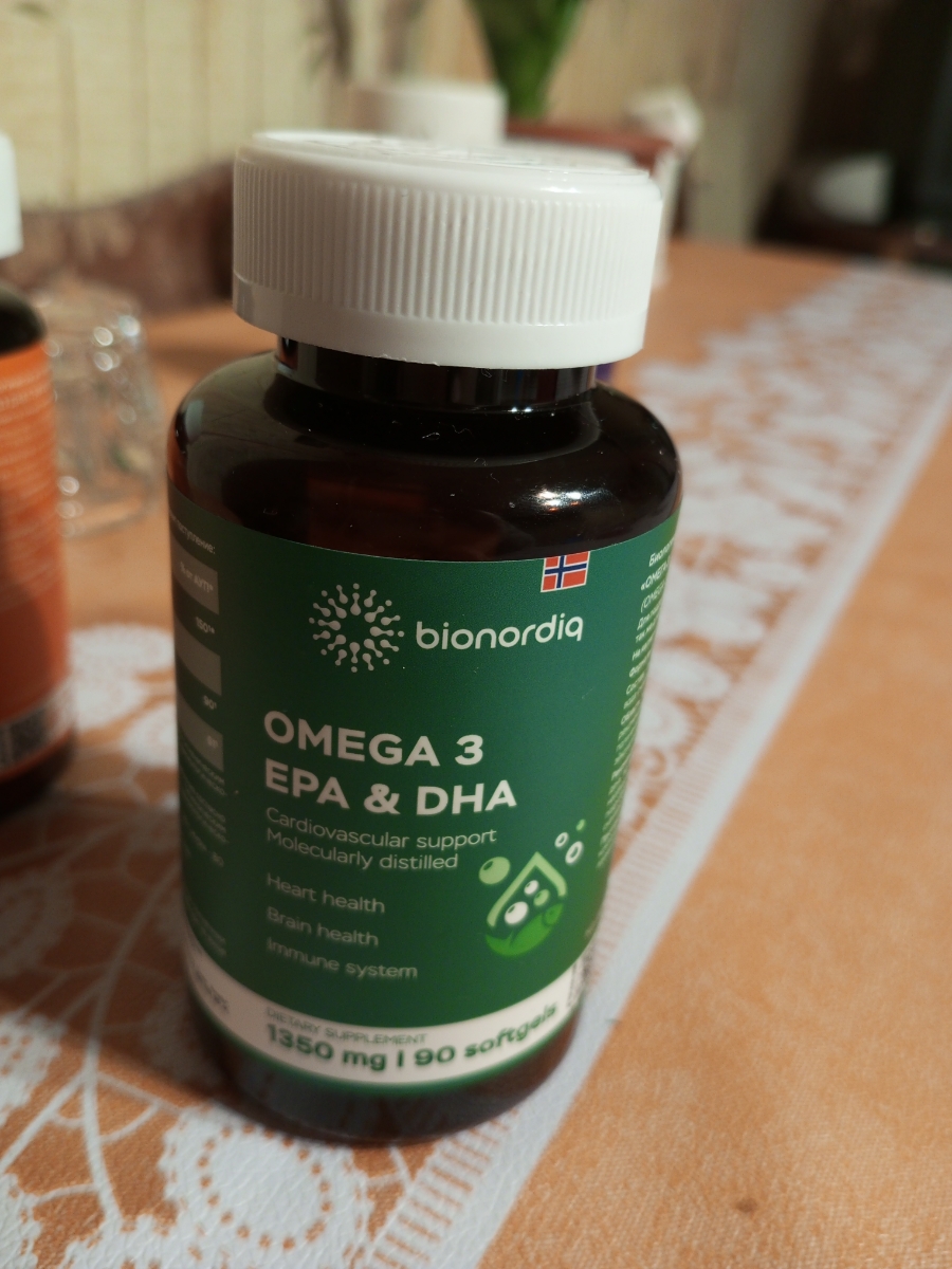 Фото покупателя №50 из 144: Омега 3 витаминный комплекс Omega 3 EPA DHA bionordiq 1350 мг 90 капсул, рыбий жир, для сердца и сосудов, для иммунитета, для волос и кожи, для женщин и мужчин, для здоровья, витамины, БАД, для костей, отзыв на 5 из 5, Ozon, 18 января 2025