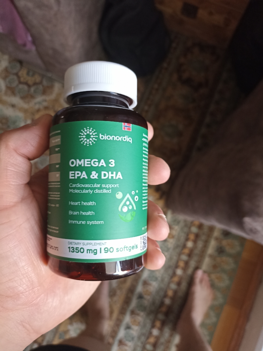 Фото покупателя №33 из 144: Омега 3 витаминный комплекс Omega 3 EPA DHA bionordiq 1350 мг 90 капсул, рыбий жир, для сердца и сосудов, для иммунитета, для волос и кожи, для женщин и мужчин, для здоровья, витамины, БАД, для костей, отзыв на 5 из 5, Ozon, 21 мая 2025