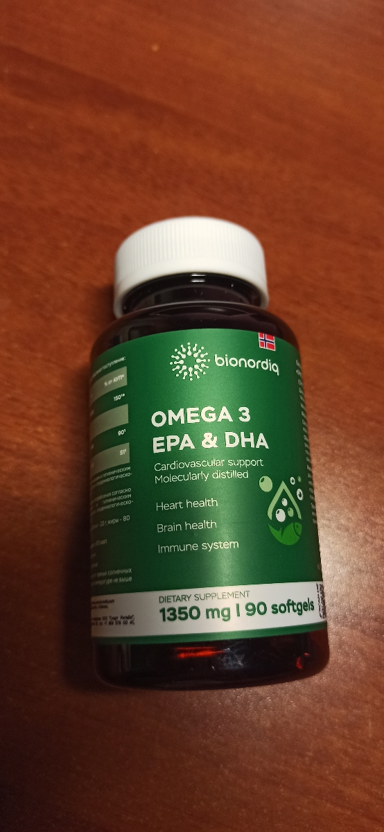Фото покупателя №40 из 144: Омега 3 витаминный комплекс Omega 3 EPA DHA bionordiq 1350 мг 90 капсул, рыбий жир, для сердца и сосудов, для иммунитета, для волос и кожи, для женщин и мужчин, для здоровья, витамины, БАД, для костей, отзыв на 5 из 5, Ozon, 21 мая 2025