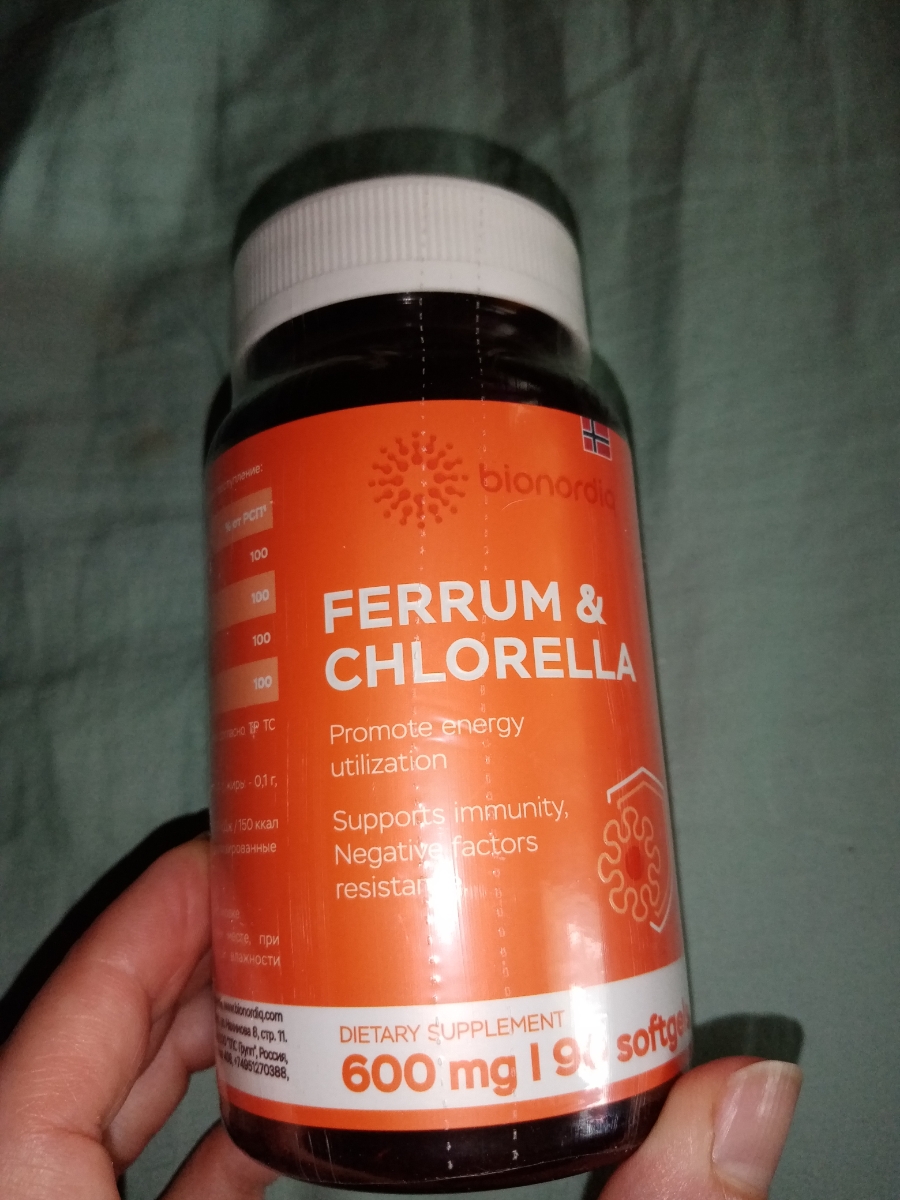 Фото покупателя №282 из 293: Железо Ferrum Chlorella bionordiq 600 мг 90 капсул, при анемии, для гемоглобина, хлорелла, железо витамины, для женщин, витаминный комплекс, БАД, для иммунитета, для здоровья, для женщин и мужчин, отзыв на 5 из 5, Ozon, 23 июня 2024