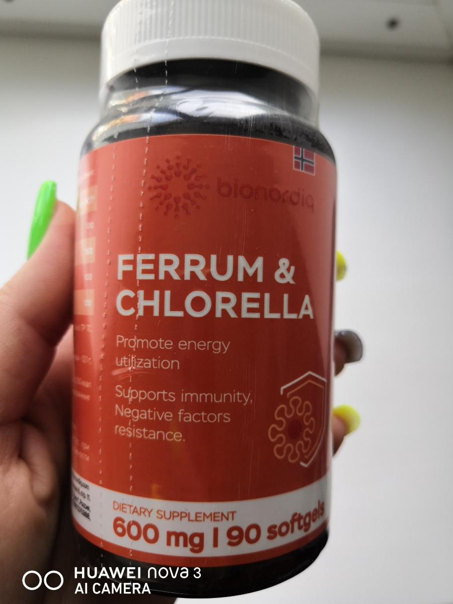Фото покупателя №280 из 293: Железо Ferrum Chlorella bionordiq 600 мг 90 капсул, при анемии, для гемоглобина, хлорелла, железо витамины, для женщин, витаминный комплекс, БАД, для иммунитета, для здоровья, для женщин и мужчин, отзыв на 5 из 5, Ozon, 23 июня 2024