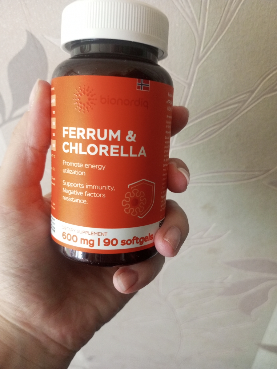 Фото покупателя №278 из 293: Железо Ferrum Chlorella bionordiq 600 мг 90 капсул, при анемии, для гемоглобина, хлорелла, железо витамины, для женщин, витаминный комплекс, БАД, для иммунитета, для здоровья, для женщин и мужчин, отзыв на 5 из 5, Ozon, 23 июня 2024